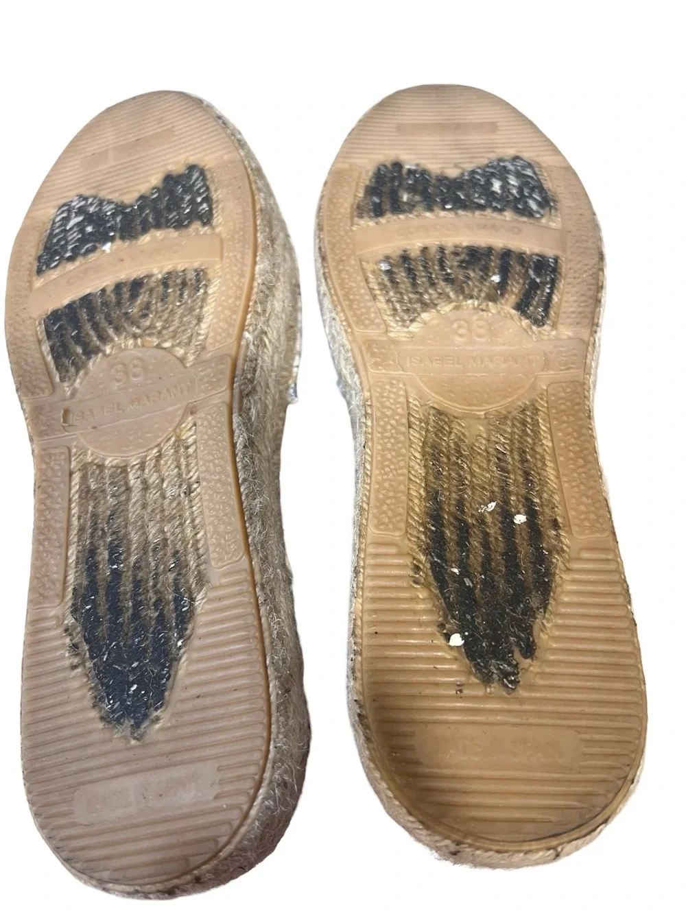 Isabel Marant Floral Canvas Espadrille Wedge Sandals - Pink/Black/Cream 38 7.5